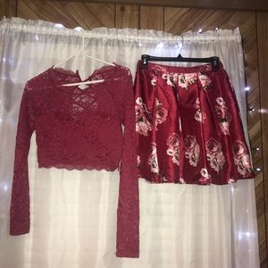 Red Floral Homecoming Dress